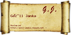 Gáll Janka névjegykártya